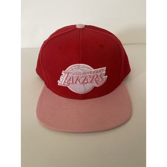 Los Angeles Lakers Hat Cap Snap Back Mens Red Mitchell & Ness NBA Basketball - Picture 1 of 7